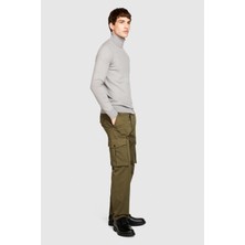 Sisley Koton Karışımlı Dik Yaka Kazak Erkek Siyah Kazak - 323A10F2S2244