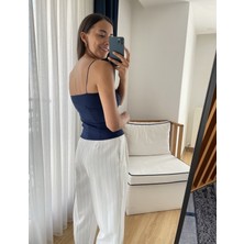 Myrum Butik Lacivert Ip Askılı Bluz M