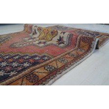 DesignEv 112X180 cm Eski El Dokuma Türk Yün Halı Soft Renkli Küçük Ev Dekoratif Kilim
