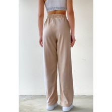 CMZ Collection Kadın Beli Lastikli Yazlık Bürümcük Palazzo Pantolon
