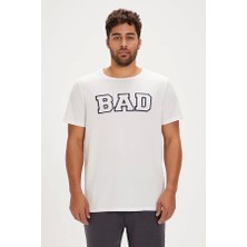 Bad Bear Keçe Kırık Beyaz Erkek Tişört
