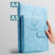 Hongliang Shop C Gök Mavisi A4 Stili A4 Defter Ultra Kalın Kalınlaştırılmış Not Defteri Iş Yumuşak Deri Toplantı Kayıt Defteri Ofis Günlüğü Sketchbook Öğrenciler Sevimli (Yurt Dışından)