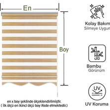 Mekstor Soft Bamboo Krem Bej Kırçıllı Zebra Perde ( Etek Dilimli )