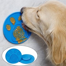 Huoxun Shop A Yuvarlak Mavi 14.5cm Stili Evcil Hayvan Yalamalık Ped Yavaş Yalama Matı Kediler Köpekler Yalama Matı Evcil Hayvan Banyo Oyalama Pedleri Silikon Dağıtıcı (Yurt Dışından)