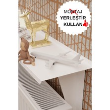 Risingmaber Montajsız Petek Üstü Metal Raf, Kalorifer Peteği Raf Dresuar Uçan Raf 60  cm  Mt98