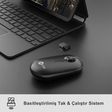 Lecoo Kablosuz 1600DPI 4 Tuşlu Sessiz PC, Mac, Dizüstü Bilgisayar için, USB Mini Alıcı ile Optik Mouse Siyah