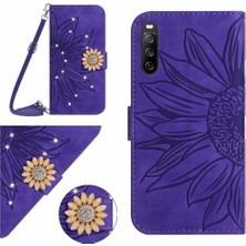 Colorful Shop Sony Xperia 10 Vi Ayçiçeği Deri Cüzdan Kickstand Koruyucu Kılıf (Yurt Dışından)