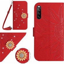 Colorful Shop Sony Xperia 10 Vi Ayçiçeği Deri Cüzdan Kickstand Koruyucu Kılıf (Yurt Dışından)