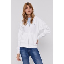 Polo Ralph Lauren Kadın Sweatshirt Düz Desenli Uzun Kol Bisiklet Yaka Üst