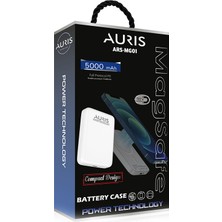 Auris 5000 Mah Magsafe Şarj Kablosuz Powerbank Yeni Nesil Kompakt Tasarım