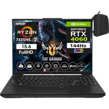 Asus Tuf Gaming A15 FA507NVR-LP0050 Ryzen 7 7435HS 96GB Ddr5 Ram  2tb SSD Freedos 15.6 Inç Fhd 144Hz 8GB/RTX4060 140W Taşınabilir Bilgisayar FA507NVR-LP005015+WEBLEGELSINÇANTA