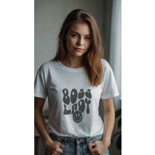 Baskiup Kadın Baskılı Desenli T-Shirt  Kadın Tişört