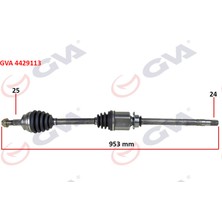 GVA Komple Aks Sağ Fiorino 1.3 Mtj 07-13 953MM Aks Lale Li 18051