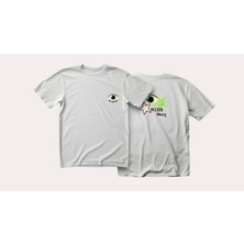 Helios Haute All Eyes On Me Tasarım Relaxed Fit Kadın Ön-Arka Baskılı Tişört
