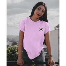 Helios Haute All Eyes On Me Tasarım Relaxed Fit Kadın Ön-Arka Baskılı Tişört