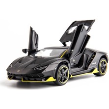 Cacao Boutiques 1:32 Lamborghini LP770 Model Araba Için Uyumlu, Çinko Alaşım Geri Çekin Oyuncak Araba Çocuklar Için Ses ve Işık ile Erkek Kız Siyah (Yurt Dışından)