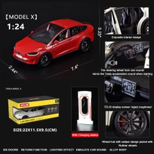 Cacao 1:24 Ölçekli Tesla Model x Alaşım Araba Modeli Çocuklar Için Döküm Oyuncak Araçlar, Tesla Araba Modeli x Martı Kanat Kapısı, Işıklar ve Müzik ile Alaşım Arabayı Geri Çekin, Erkekle (Yurt Dışından)