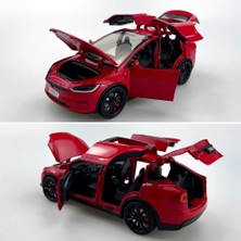 Cacao 1:24 Ölçekli Tesla Model x Alaşım Araba Modeli Çocuklar Için Döküm Oyuncak Araçlar, Tesla Araba Modeli x Martı Kanat Kapısı, Işıklar ve Müzik ile Alaşım Arabayı Geri Çekin, Erkekle (Yurt Dışından)