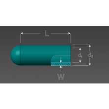 Artıyüzey Silikon Maskeleme Şapkası D1(1.78MM) x D2(4.32) x L(25.40MM)