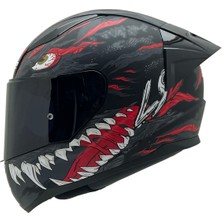 Ls2 Rapıd 2 Race Kaıju Mat Siyah-Kırmızı Kask(Siyah+Şeffaf Cam+Spoıler)