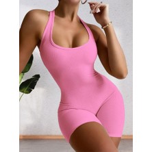 La Cattelea Kadın Sırt Sporcu Kesim Kaşkorse Kumaş Mini Bodycon