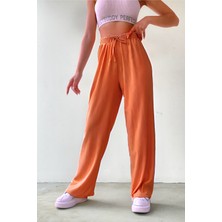 CMZ Collection Kadın Beli Lastikli Bol Paça Mevsimlik Bürümcük Palazzo Pantolon