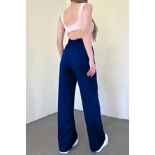 CMZ Collection Kadın Beli Lastikli Bol Paça Mevsimlik Bürümcük Palazzo Pantolon