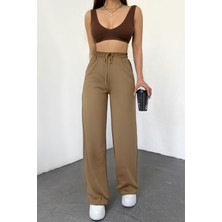 CMZ Collection Kadın Beli Lastikli Bol Paça Mevsimlik Bürümcük Palazzo Pantolon