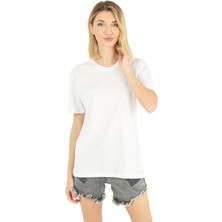 Noetr Siyah Beyaz-Çağla %100 Pamuk'lu 3'lü Kadın Basic T-Shirt Paketi