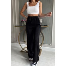 CMZ Collection Kadın Beli Lastikli Mevsimlik Bürümcük Palazzo Pantolon