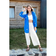 Gils Butik Çiçekli Saks Gömlek