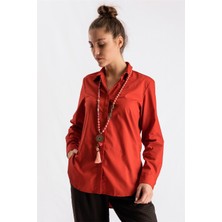 Gils Butik Kırmızı Boyfriend Gömlek