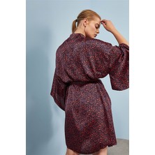 Gils Butik Kol Detaylı Bordo Kimono