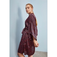 Gils Butik Kol Detaylı Bordo Kimono