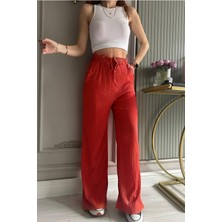 CMZ Collection Kadın Beli Lastikli Mevsimlik Bürümcük Palazzo Pantolon