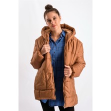 Gils Butik Sütlü Kahve Oversize Şişme Mont