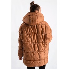 Gils Butik Sütlü Kahve Oversize Şişme Mont