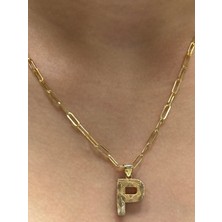 Güler Kuyumculuk Altın 3 Boyutlu P Harfli Ataç Zincir