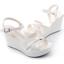 Le Guzzi 3849 Kadın 9 cm Dolgu Topuklu Cilt Sandalet