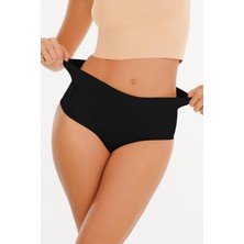 Sensu Kadın Yüksek Bel Lazer Kesim (Beli Lastikli) 5li Külot Set - KTS2035 -5SİYAH