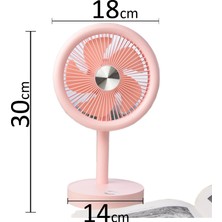 Coverzone Taşınabilir Mini USB Fan Evde Ofiste Masaüstü 4 Kademeli Dönebilen Başlıklı Lityum Şarj Edilebilir Mini Vantilatör Soğutucu 30CM Mini Fan YS2283 - Bej