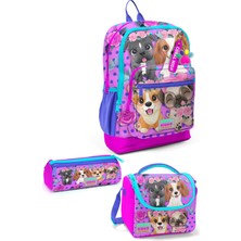 Coral High Kids Pembe Köpek Desenli 3’lü Okul Çanta Seti SET0123750