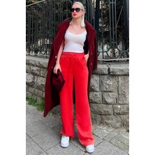 CMZ Collection Kadın Beli Lastikli Yazlık Dokulu Palazzo Pantolon