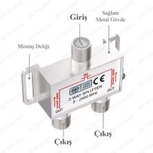 BK Teknoloji 1 Giriş 2 Çıkış Uydu Çoklayıcı 1/2 Splitter 5-2500 Mhz