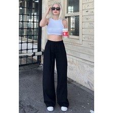CMZ Collection Kadın Beli Lastikli Yazlık Dokulu Palazzo Pantolon