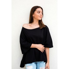 Gils Butik Siyah Oversize Crop
