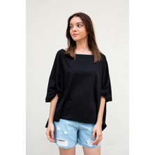 Gils Butik Siyah Oversize Crop