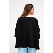Gils Butik Siyah Oversize Crop