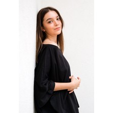 Gils Butik Siyah Oversize Crop