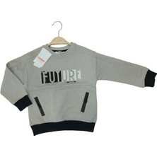 Çikoby Erkek Çocuk Future Baskılı Pamuklu Uzun Kollu Tshirt